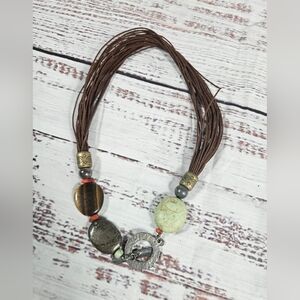 Silpada N1891 Sterling Silver Multi Strand Howlite Tigers Eye Necklace